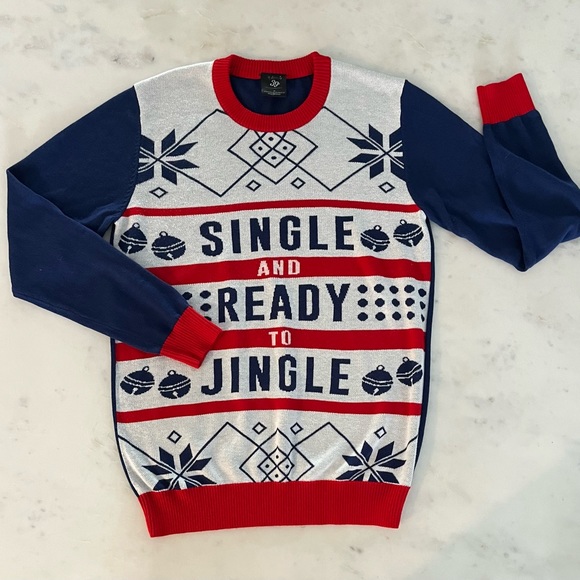 Single And Ready To Jingle Pullover Christmas Sweater SZ M - Picture 1 of 5